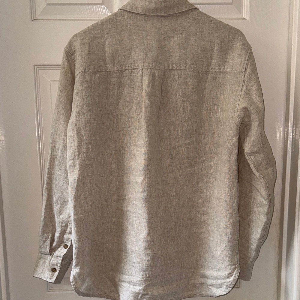 Athleta Beige Linen Shirt - Picture 4 of 7